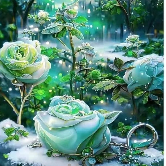 5D Full Drill Diamond Art Flowers Round Diamond Dots - Picture 2 of 5